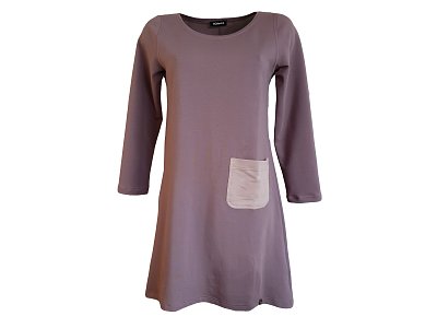 Bavlněné šaty ve fialovo šedé barvě - vel.38