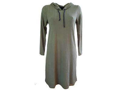 Olivové šaty s kapucí - vel.38