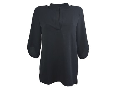 Černá košilová tunika se stojáčkem - vel.48
