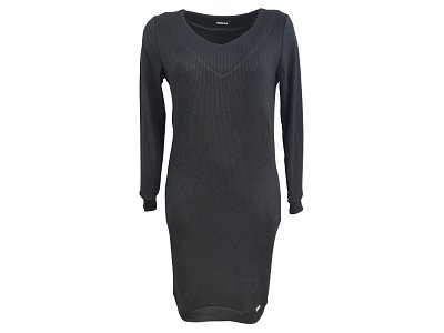 Černé svetrové šaty s dlouhým rukávem - vel.38
