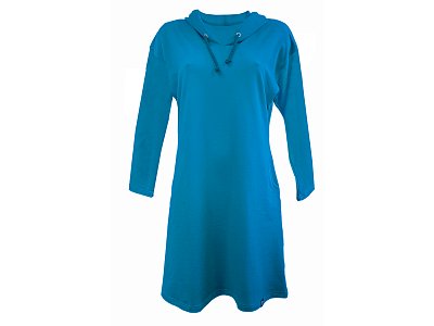 Šaty z teplákoviny v modré barvě - vel.38
