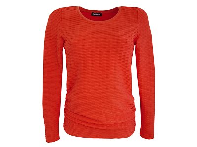 Oranžový svetr s plastickým vzorem - vel.38