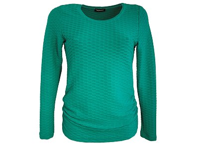 Tyrkysový svetr s plastickým vzorem - vel.44