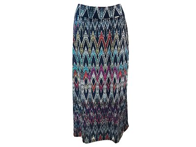 Dlouhá letní sukně s barevným geometrickým tiskem - vel.38