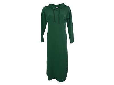 Maxi šaty z teplákoviny v zelené barvě - vel.38