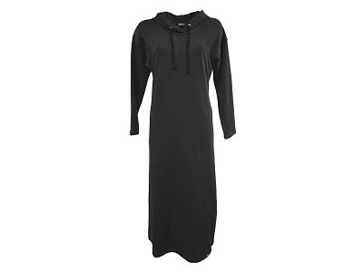 Maxi šaty z teplákoviny v černé barvě - vel.38