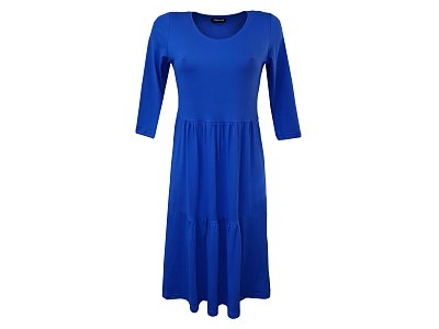 Kaskádové šaty v královské modré - vel.38