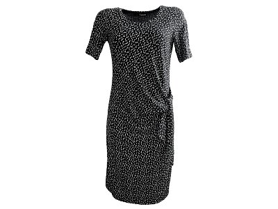 Černé elegantní šaty s jemným bílým tiskem - vel.40