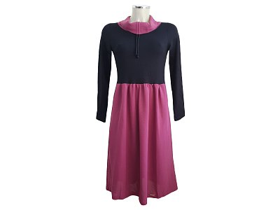 Kombinované černo růžové šaty - vel.38