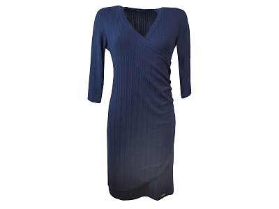 Překřížené tmavě modré šaty - vel.38